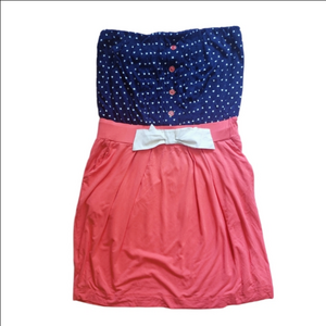 MNG by Mango Retro 50s Style Polka Dot Mini Dress with Bow - Large